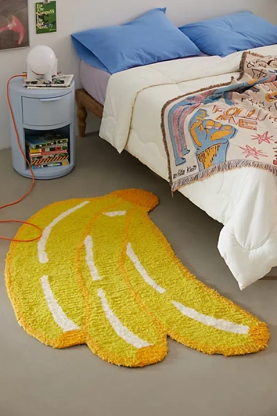 Urban Outfitters Banana Tufted Rug In Yellow At