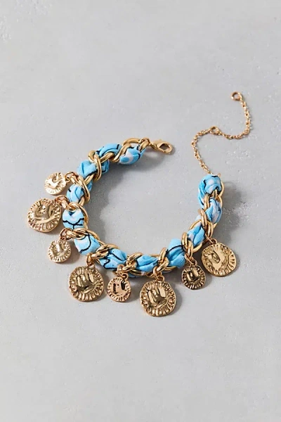 Urban Outfitters Bandana Charm Bracelet In Blue, Women's At