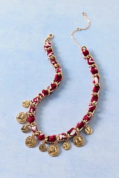 Urban Outfitters Bandana Charm Necklace In Red, Women's At  In Multi