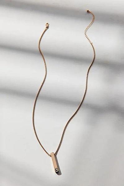 Urban Outfitters Bar Pendant Waterproof Necklace In Gold, Men's At