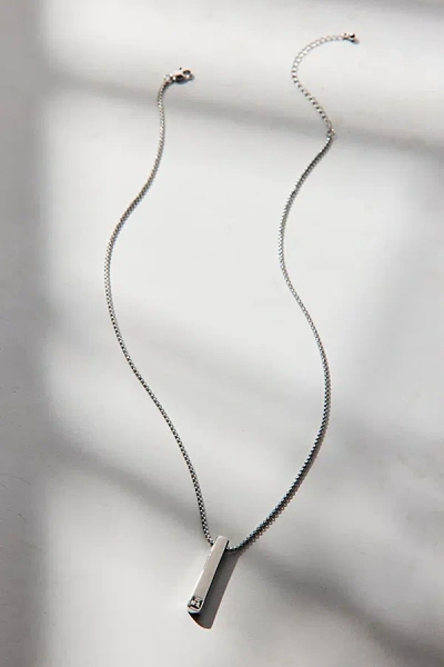 Urban Outfitters Bar Pendant Waterproof Necklace In Silver, Men's At