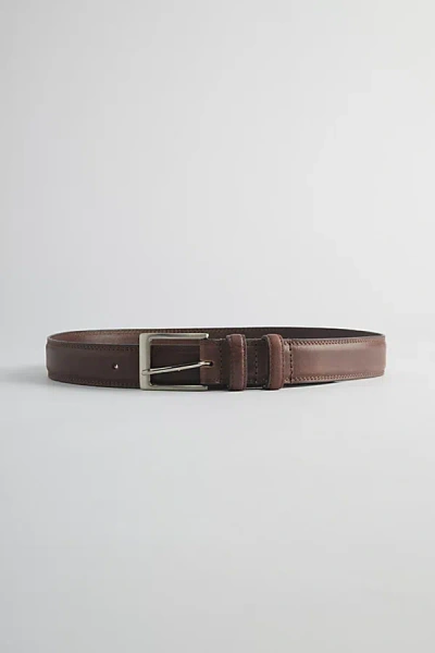 Urban Outfitters Basic Beveled Leather Belt In Brown, Men's At
