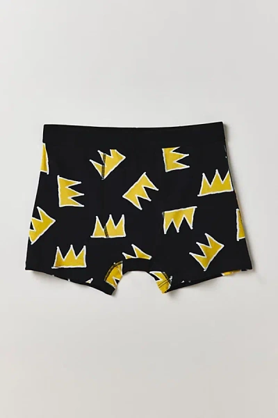 Urban Outfitters Basquiat Crown Pattern Boxer Brief In Black, Men's At