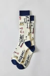 Urban Outfitters Basquiat King Crew Sock In Cream, Men's At  In White