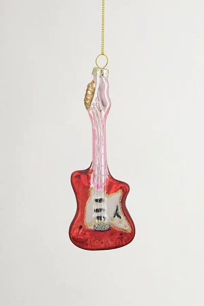 Urban Outfitters Bass Guitar Glass Ornament In Red At