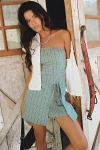 Urban Outfitters Bdg Paige Strapless Wrap Mini Dress In Blue, Women's At  In Blue