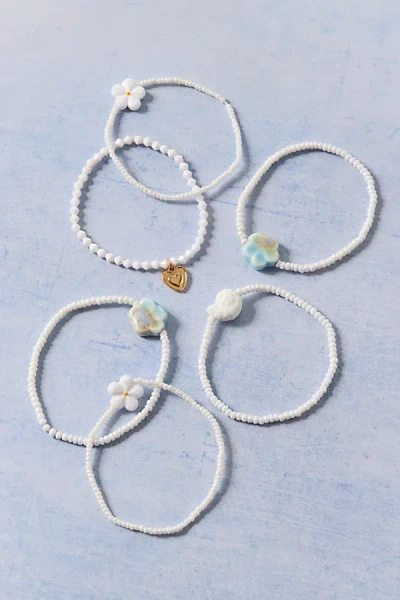 Urban Outfitters Beach Party Beaded Bracelets Set In Ivory, Women's At  In White