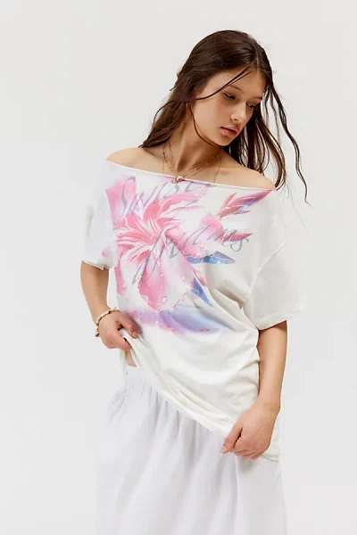 Urban Outfitters Beachy Off-the-shoulder Tee In White, Women's At  In Multi