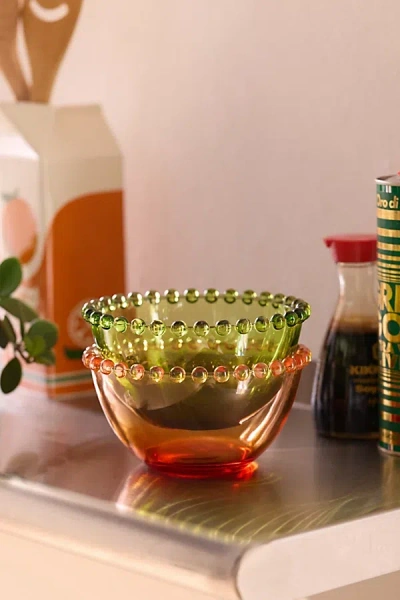 Urban Outfitters Beaded Edge Tinted Glass Cereal Bowl In Dark Green At  In Multi