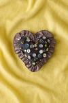 Urban Outfitters Beaded Heart Ruffle Throw Pillow In Gems At  In Multi