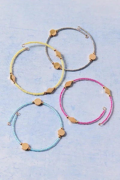 Urban Outfitters Beaded Wire Bracelets Set In Pink Combo, Women's At  In Multi