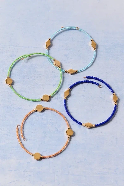 Urban Outfitters Beaded Wire Bracelets Set In Purple, Women's At  In Green