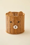 Urban Outfitters Bear Woven Plastic Trash Bin In Brown At  In Brown