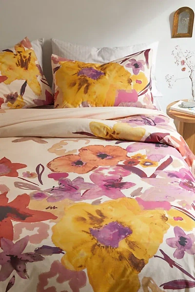 Urban Outfitters Beatriz Floral Duvet Cover In Peach At  In Multi