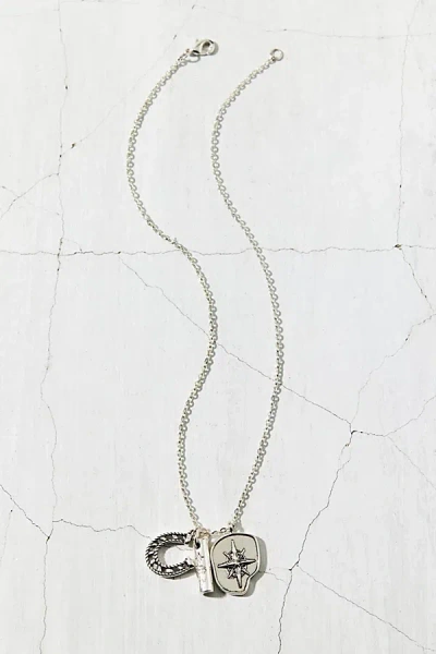 Urban Outfitters Beau Stainless Steel Charm Necklace In Silver, Men's At  In Metallic