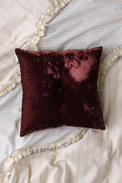 Urban Outfitters Beau Velvet Pintuck Throw Pillow In Dark Red At  In Burgundy