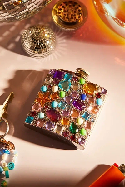 Urban Outfitters Bedazzled Large Flask In Assorted At  In Multi