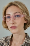 Urban Outfitters Bella '90s Slim Blue Light Glasses In Pink, Women's At