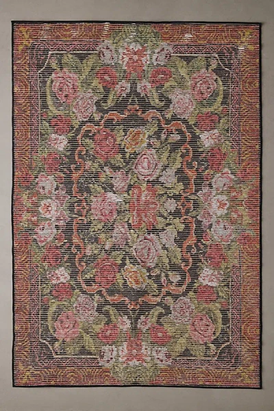 Urban Outfitters Bella Floral Rug In Black At