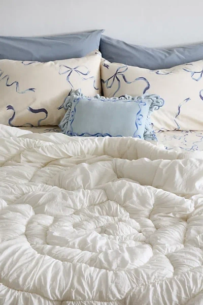 Urban Outfitters Bella Rose Puffy Stitched Quilt In White At  In Neutral
