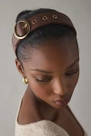 Urban Outfitters Betty Buckle Faux Leather Wide Headband In Brown, Women's At