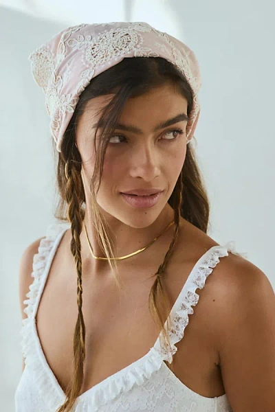 Urban Outfitters Betty Floral Crochet Headscarf In Pink, Women's At  In Burgundy
