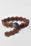 Urban Outfitters Betty Stamped Leather Western Belt In Brown, Women's At