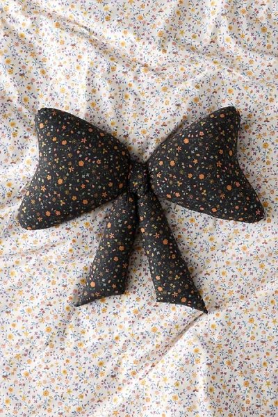 Urban Outfitters Big Bow Printed Throw Pillow In Black Clarissa At