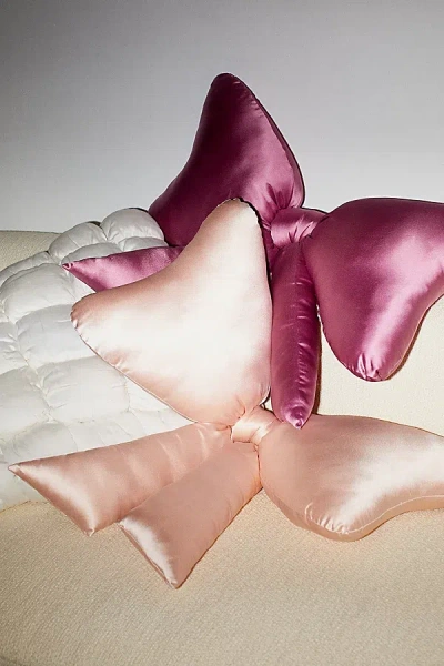 Urban Outfitters Big Bow Satin Throw Pillow In Ballet Slipper Pink At  In Multi