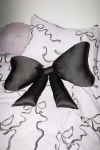 Urban Outfitters Big Bow Satin Throw Pillow In Black At