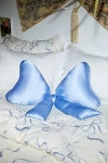 Urban Outfitters Big Bow Satin Throw Pillow In Hydrangea Blue At