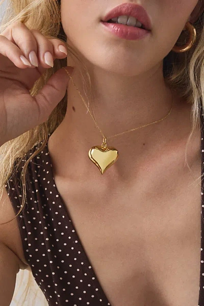 Urban Outfitters Big Heart Chain Necklace In Gold, Women's At
