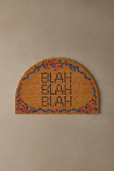 Urban Outfitters Blah Blah Blah Arched Coir Doormat In Brown At