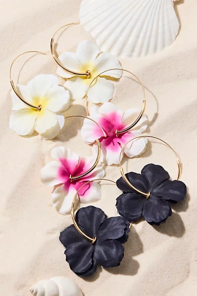 Urban Outfitters Bloom 3d Flower Hoop Earring In Pink, Women's At  In Multi
