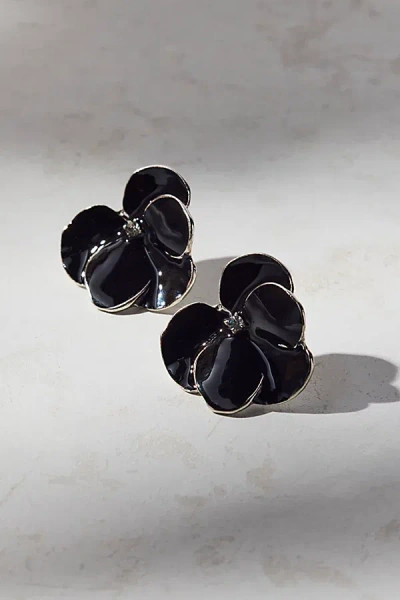 Urban Outfitters Bloom Floral Stud Earring In Black, Women's At