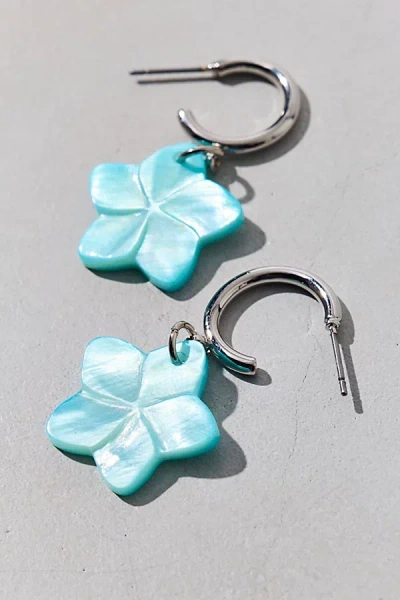 Urban Outfitters Bloom Flower Charm Hoop Earring In Blue, Women's At