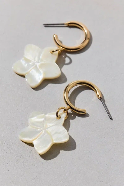 Urban Outfitters Bloom Flower Charm Hoop Earring In Ivory Combo, Women's At  In Multi