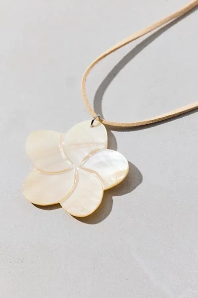 Urban Outfitters Bloom Flower Charm Suede Corded Necklace In Ivory Combo, Women's At  In Multi