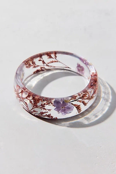 Urban Outfitters Bloom Flower Chunky Acrylic Bangle Bracelet In Lilac, Women's At  In Purple