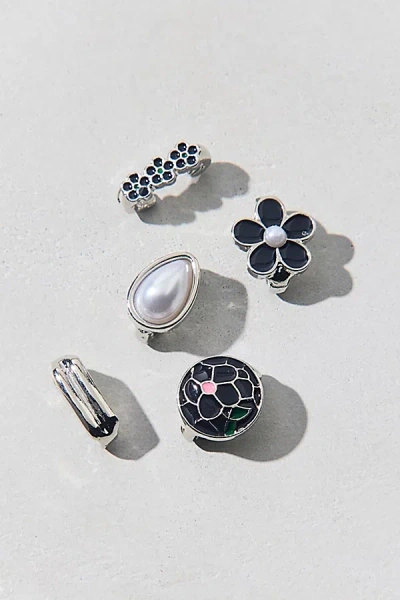 Urban Outfitters Bloom Flower Enamel Sandal Charms Set In Black, Women's At