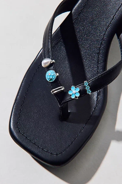 Urban Outfitters Bloom Flower Enamel Sandal Charms Set In Blue, Women's At