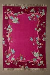 Urban Outfitters Blooming Bow Printed Woven Rug In Pink At  In Red