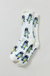 Urban Outfitters Bluey Allover Pattern Crew Sock In Cream, Men's At  In White