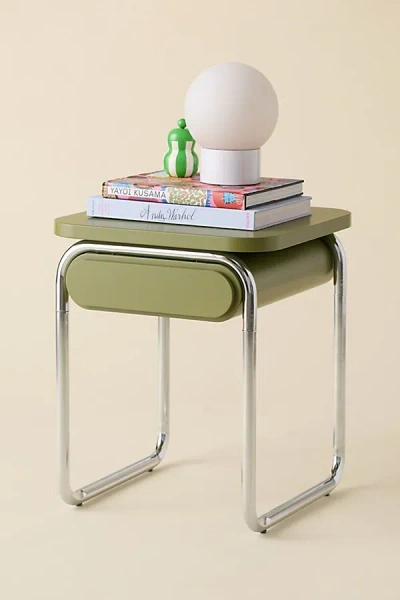 Urban Outfitters Boden Chrome Storage Nightstand In Lichen At  In Multi