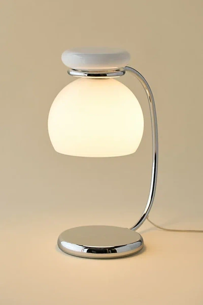 Urban Outfitters Boden Chrome Table Lamp In Ivory Combo At  In Silver