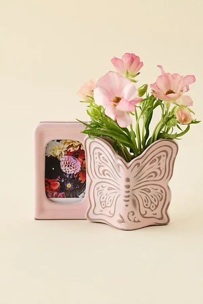 Urban Outfitters Boho Butterfly Instax Mini Ceramic Picture Frame Vase In Pink At  In Brown
