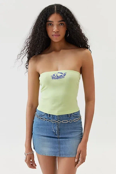 Urban Outfitters Bon Appetit Embroidered Tube Top In Lime, Women's At
