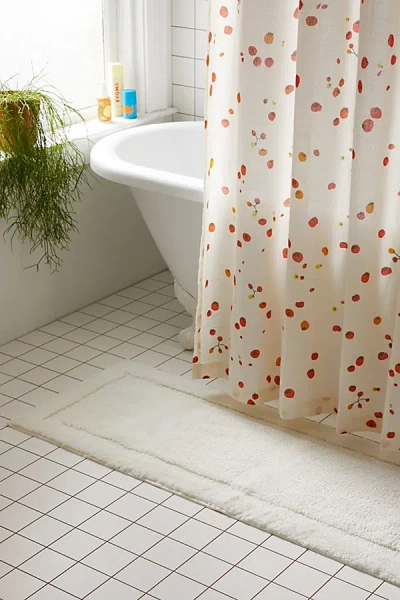 Urban Outfitters Border Runner Bath Mat In Ivory At  In White