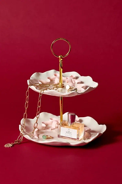 Urban Outfitters Bow 2-tier Jewelry Stand In Pink At