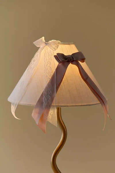 Urban Outfitters Bow Applique Lamp Shade In Ivory Combo At